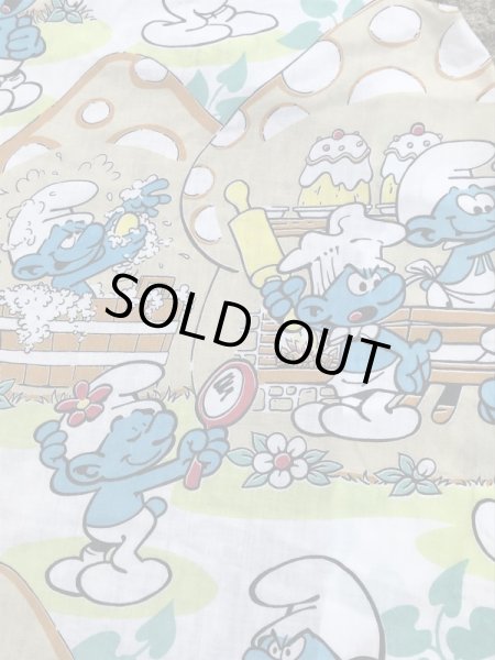 スマーフ　ヴィンテージ　ボックスシーツ　生地　80年代