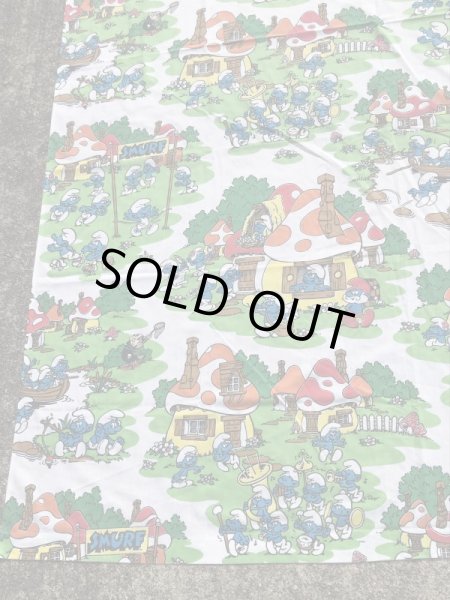 スマーフ　ヴィンテージ　フラットシーツ　生地　80’s