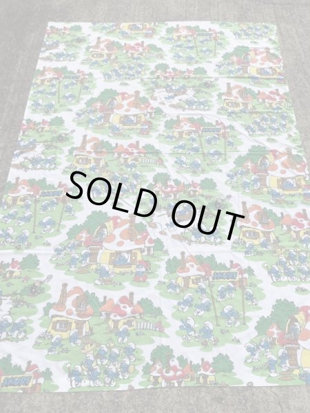 スマーフ　ヴィンテージ　フラットシーツ　生地　80’s