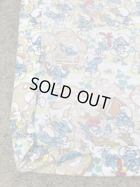 スマーフ　ヴィンテージ　ボックスシーツ　生地　80年代