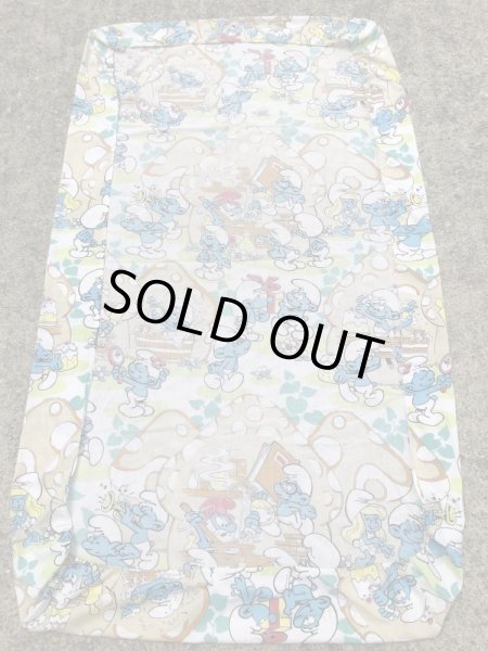 スマーフ　ビンテージ　ベッドシーツ　生地　80年代