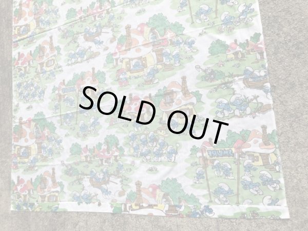 スマーフ　ヴィンテージ　ベッドシーツ　生地　80’s