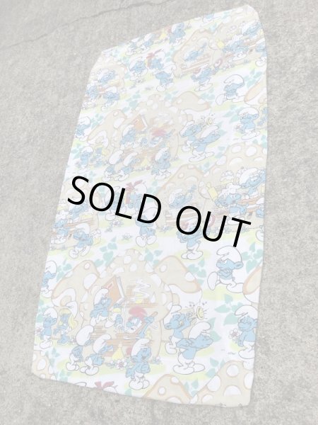 スマーフ　ビンテージ　ベッドシーツ　生地　80年代