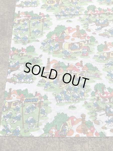 スマーフ　ヴィンテージ　ベッドシーツ　生地　80’s