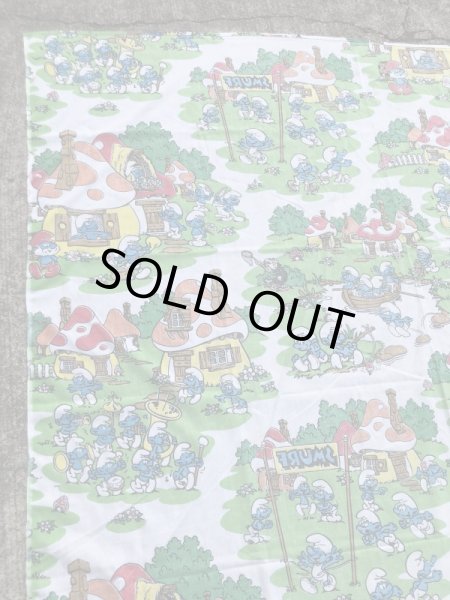 スマーフ　ヴィンテージ　フラットシーツ　生地　80’s