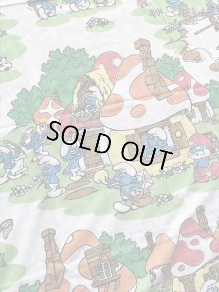 スマーフ　ヴィンテージ　ベッドシーツ　生地　80’s