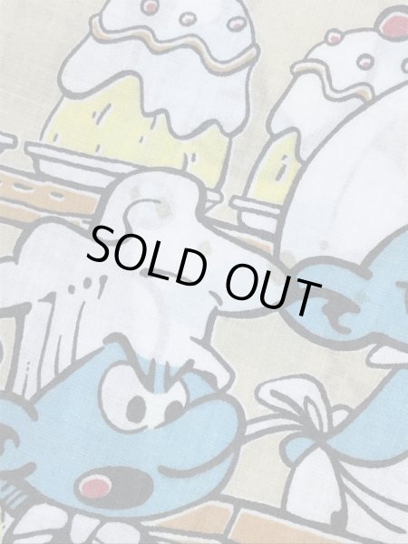 スマーフ　ビンテージ　ベッドシーツ　生地　80年代