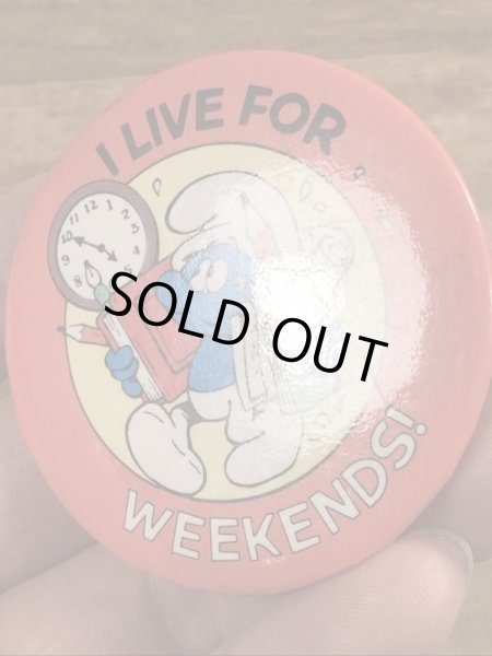 スマーフ　ヴィンテージ　缶バッチ　Smurf　80’s