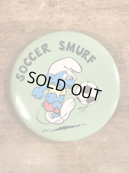 画像1: Smurf “Soccer Smurf” Pinbacks　スマーフ　ビンテージ　缶バッジ　80年代 (1)