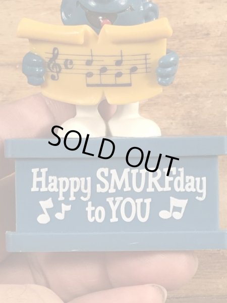 Smurf　ヴィンテージ　PVCフィギュア　台付き　70’s