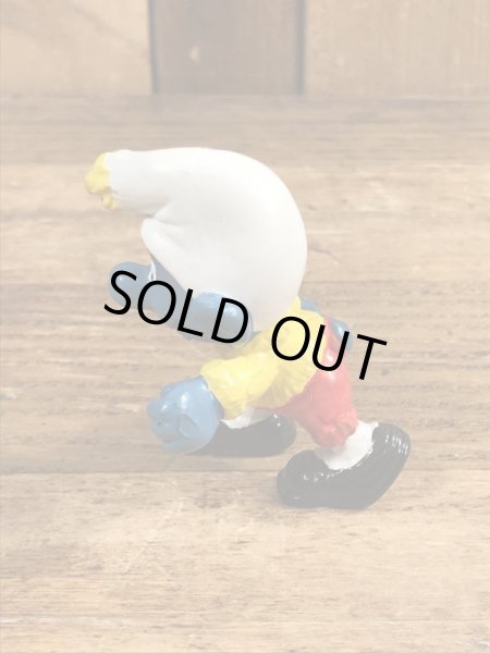 70’sのスキーをしているスマーフのヴィンテージのPVC製フィギュア