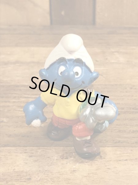 90年代頃のゴルフをしているスマーフのビンテージのPVCフィギュア