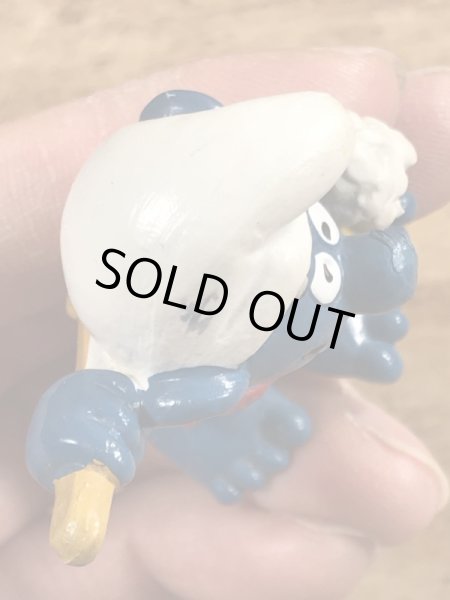 70年代頃のお風呂に入っているスマーフのビンテージのPVCフィギュア