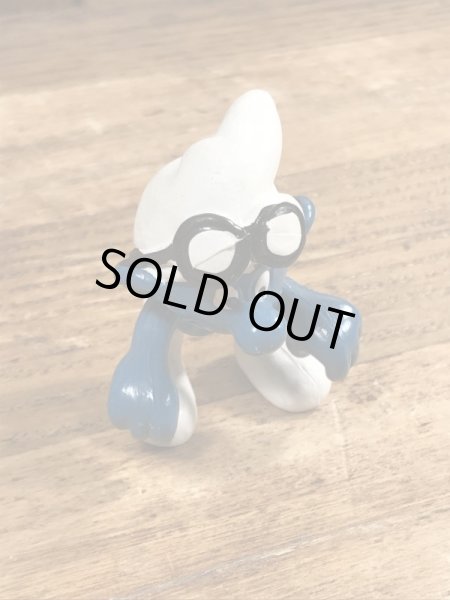 70年代頃のゴーグルをしたスーパースマーフのビンテージのPVCフィギュア