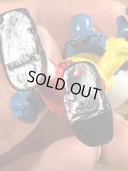 70年代頃のスキーをしているスマーフのビンテージのPVCフィギュア