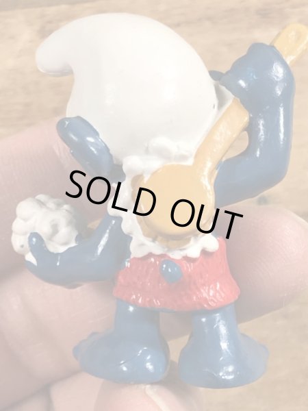 70年代頃のお風呂に入っているスマーフのビンテージのPVCフィギュア