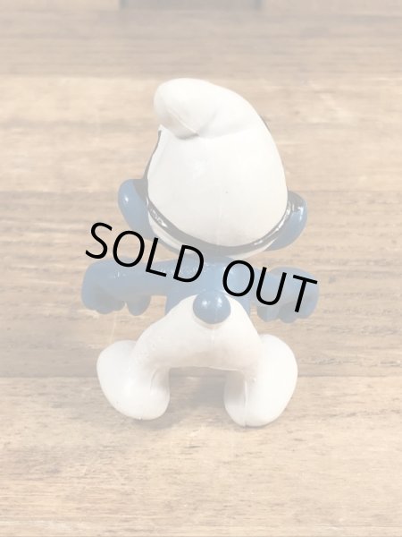 70’sのゴーグルをしたスーパースマーフのヴィンテージのPVC製フィギュア