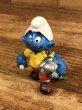 90’sのゴルフをしているSmurfのヴィンテージのPVC製フィギュア