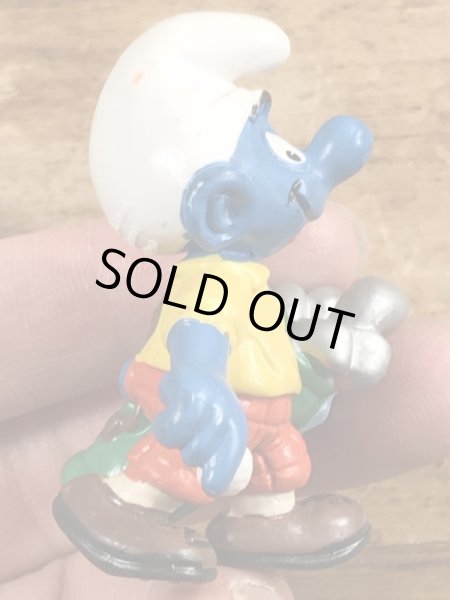 90’sのゴルフをしているSmurfのヴィンテージのPVC製フィギュア