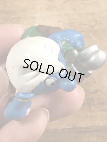 90年代頃のゴルフをしているスマーフのビンテージのPVCフィギュア