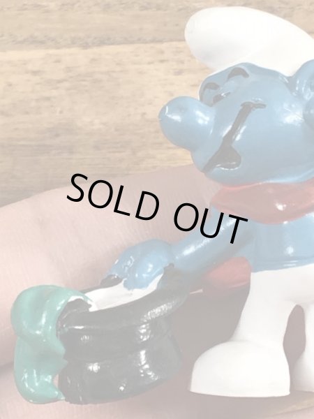 70年代頃のマジシャンのスマーフのビンテージのPVCフィギュア