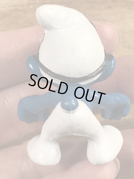 70年代頃のゴーグルをしたスーパースマーフのビンテージのPVCフィギュア