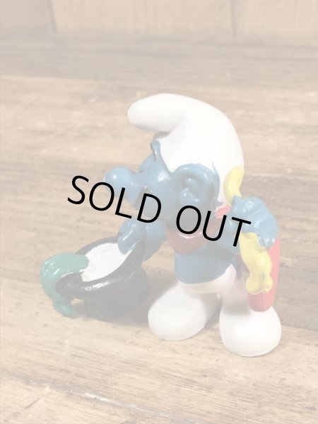 70’sのマジシャンのスマーフのヴィンテージのPVC製フィギュア