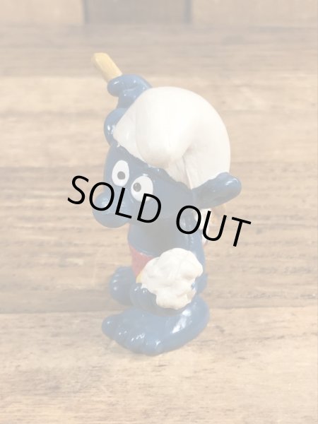 70’sの体を洗っているスマーフのヴィンテージのPVC製フィギュア