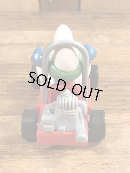 80’sのゴーカートに乗ったスーパースマーフのヴィンテージのPVC製フィギュア