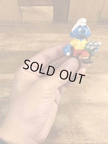 90年代頃のゴルフをしているスマーフのビンテージのPVCフィギュア