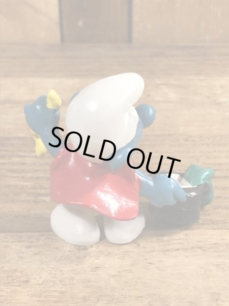 70’sのマジシャンのスマーフのヴィンテージのPVC製フィギュア