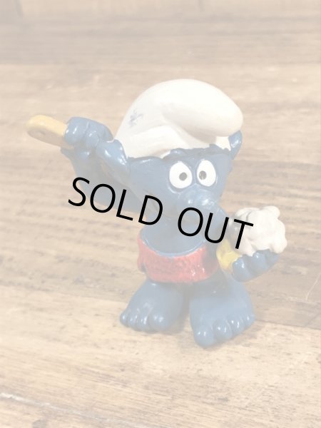 70’sの体を洗っているスマーフのヴィンテージのPVC製フィギュア