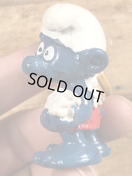 70’sの体を洗っているスマーフのヴィンテージのPVC製フィギュア