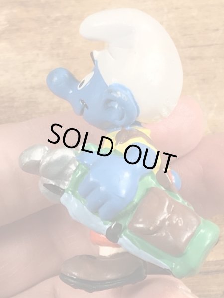 90’sのゴルフをしているSmurfのヴィンテージのPVC製フィギュア