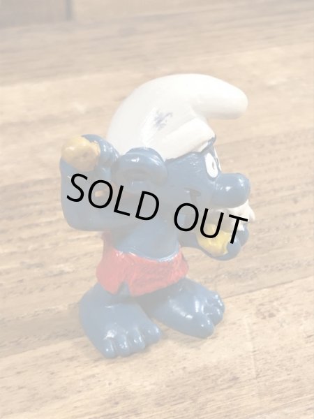 70年代頃のお風呂に入っているスマーフのビンテージのPVCフィギュア