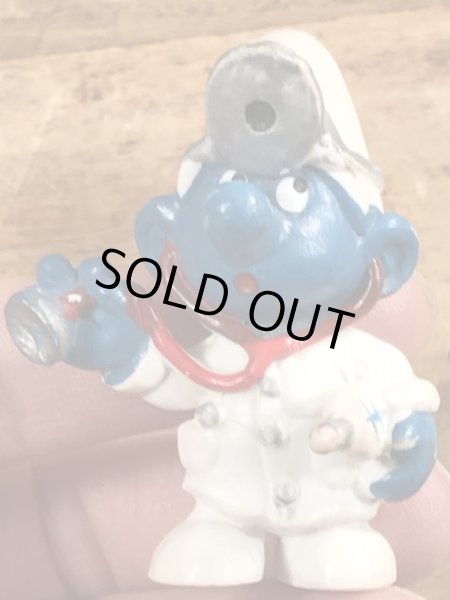 70年代頃のドクターのスマーフのビンテージのPVCフィギュア