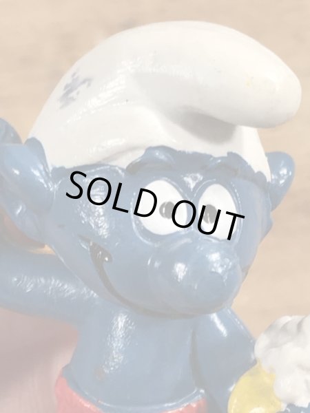 70年代頃のお風呂に入っているスマーフのビンテージのPVCフィギュア