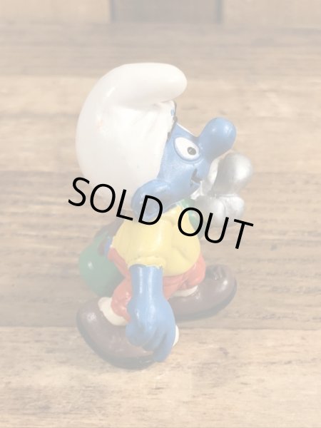 90年代頃のゴルフをしているスマーフのビンテージのPVCフィギュア