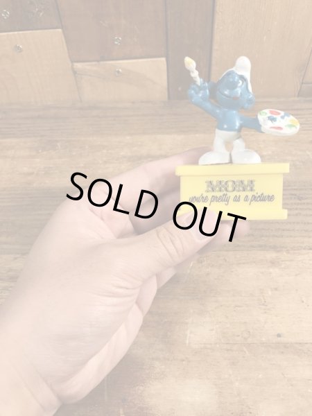 70’sのペインターのスマーフのヴィンテージのPVC製フィギュア