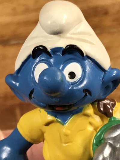 画像1: Schleich Smurf “Golf” PVC Figure　スマーフ　ビンテージ　PVCフィギュア　台座付き　80年代