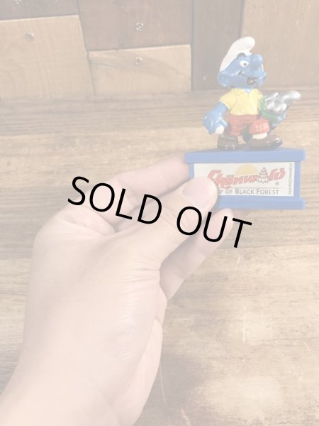 80’sのゴルフをしているスマーフのヴィンテージのPVC製フィギュア