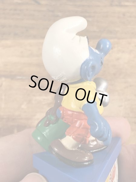 80年代頃のゴルフをしているスマーフのビンテージのPVCフィギュア