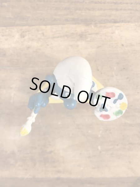 70年代頃の台座付きのスマーフのビンテージのPVCフィギュア