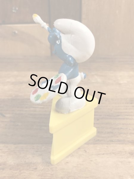 70’sのペインターのスマーフのヴィンテージのPVC製フィギュア