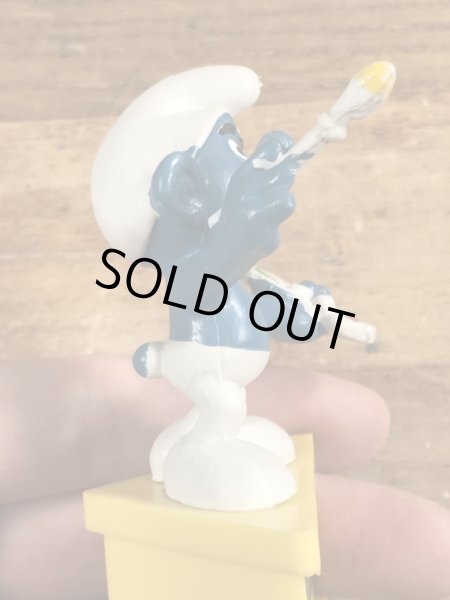 70年代頃の台座付きのスマーフのビンテージのPVCフィギュア