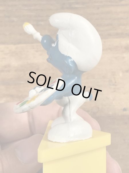 70年代頃の台座付きのスマーフのビンテージのPVCフィギュア