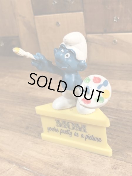 70’sのペインターのスマーフのヴィンテージのPVC製フィギュア