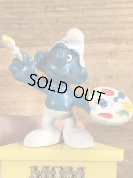 70年代頃の台座付きのスマーフのビンテージのPVCフィギュア