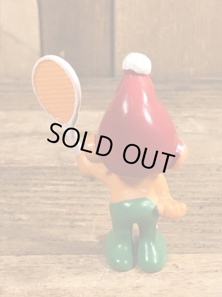 70’sのテニスをしているグノームファミリーのヴィンテージのPVC製フィギュア