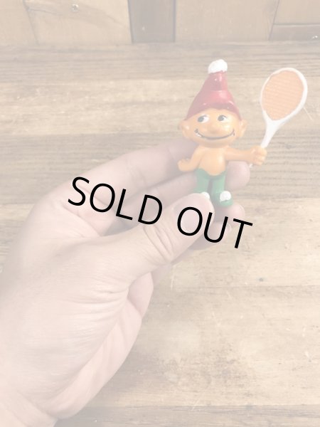 70’sのテニスをしているグノームファミリーのヴィンテージのPVC製フィギュア